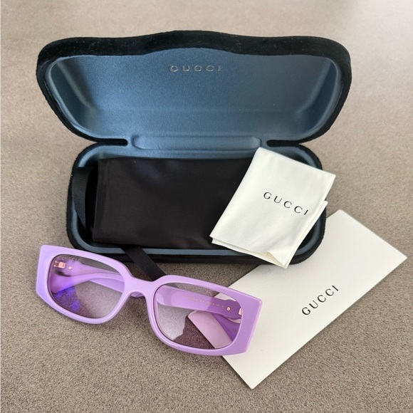 Gucci Purple Designer Glasses Modern Style - Picture 2 of 5